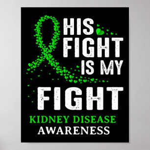 Kidney Disease Awareness Survivor Green Ribbon Men Poster