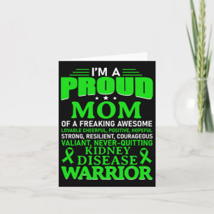 Kidney Disease Awareness Survivor Green Ribbon Mum Card