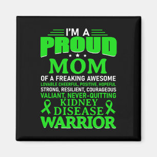 Kidney Disease Awareness Survivor Green Ribbon Mum Magnet