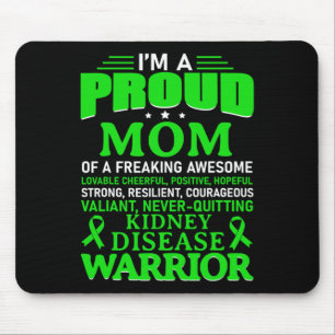 Kidney Disease Awareness Survivor Green Ribbon Mum Mouse Pad
