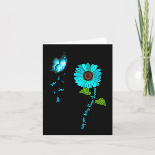 Kidney Disease Awareness Teal Butterfly Sunflower Card