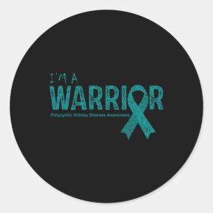 Kidney Disease Awareness Warrior Classic Round Sticker