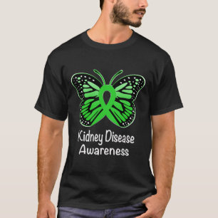 Kidney Disease Awareness Warrior Support Green Rib T-Shirt