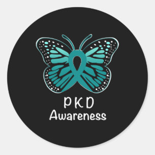 Kidney Disease Awareness Warrior Teal Ribbon Classic Round Sticker