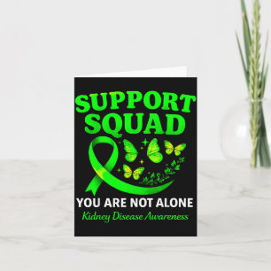 Kidney Disease Awarness Green Ribbon Butterfly Card