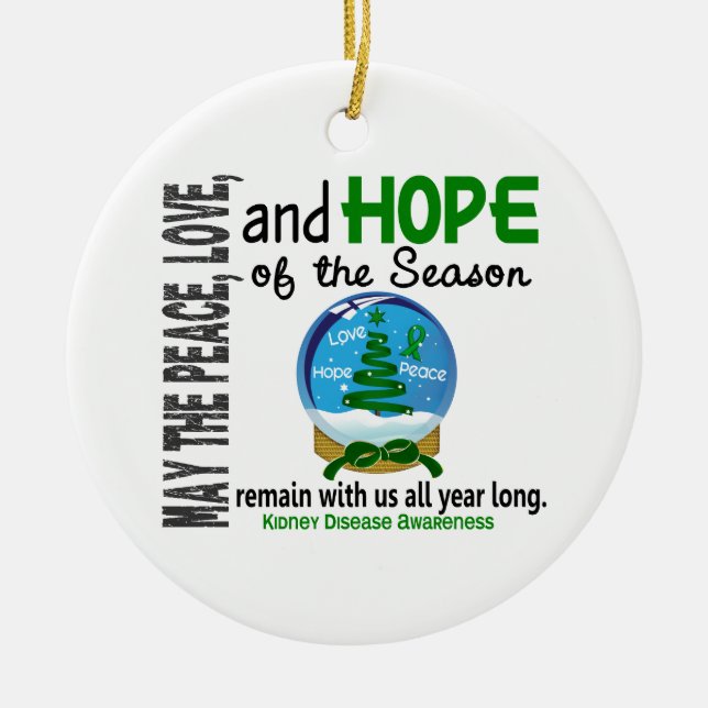 Kidney Disease Christmas 3 Snow Globe Ornaments (Front)