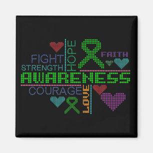 Kidney Disease Colourful Slogans Magnet