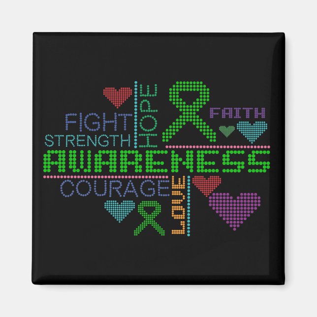 Kidney Disease Colourful Slogans Magnet (Front)