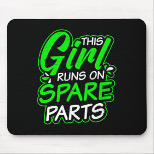 Kidney Disease Design Girl Runs On Spareparts Gift Mouse Pad