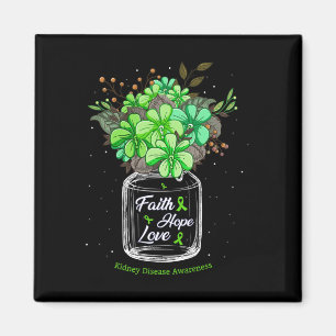 Kidney Disease Faith Love Hope Flower Jar Awarenes Magnet