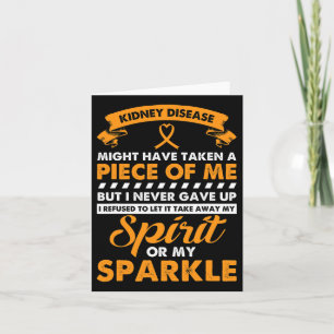 Kidney Disease Gift - Never Give Up Kidney Cancer Card