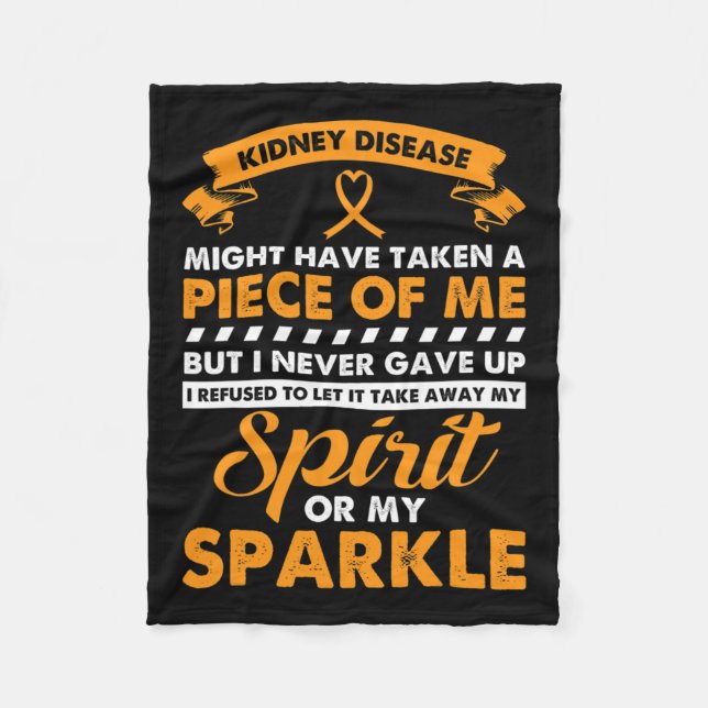 Kidney Disease Gift - Never Give Up Kidney Cancer  Fleece Blanket (Front)