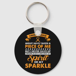 Kidney Disease Gift - Never Give Up Kidney Cancer Key Ring