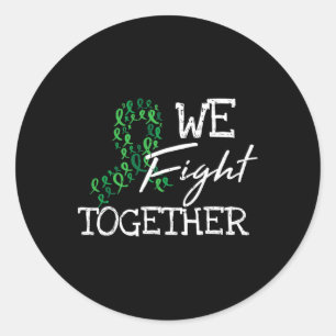 Kidney Disease Green Ribbon Family Quote Awareness Classic Round Sticker