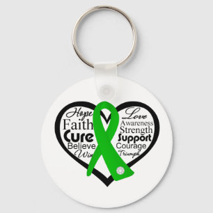 Kidney Disease Heart Ribbon Collage Key Ring