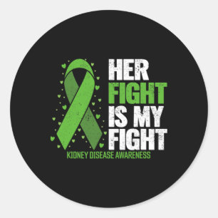 Kidney Disease Her Fight My Fight Kidney Disease A Classic Round Sticker