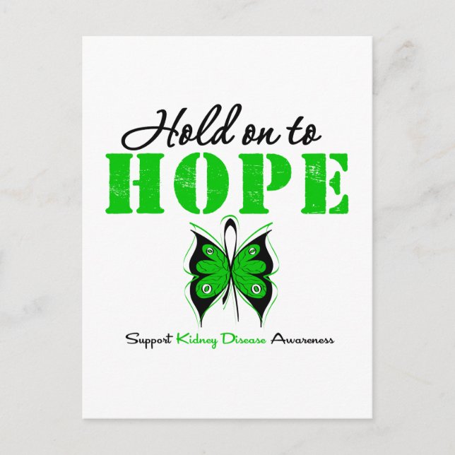 Kidney Disease Hold On To Hope Postcard (Front)