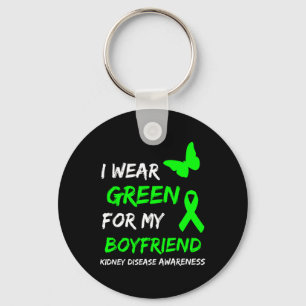 Kidney Disease I Wear Green For My Boyfriend Ribbo Key Ring