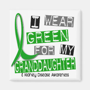 Kidney Disease I Wear Green For My Granddaughter Magnet