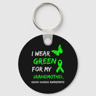 Kidney Disease I Wear Green For My Grandmother Rib Key Ring