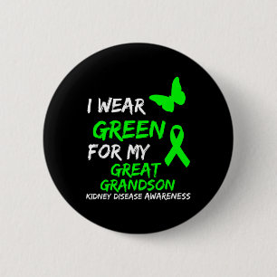 Kidney Disease I Wear Green For My Great Grandson 6 Cm Round Badge