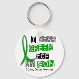 Kidney Disease I Wear Green For My Son 37 Key Ring