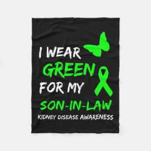 Kidney Disease I Wear Green For My Son-in-law Ribb Fleece Blanket