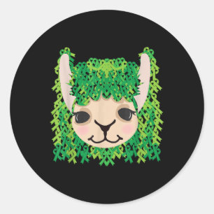 Kidney Disease Mental Health Scoliosis Llama Aware Classic Round Sticker
