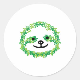 Kidney Disease Mental Health Scoliosis Sloth Aware Classic Round Sticker