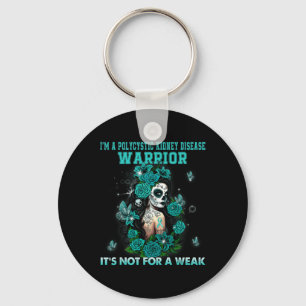 Kidney Disease Sugar Skull Butterfly Awareness  Key Ring