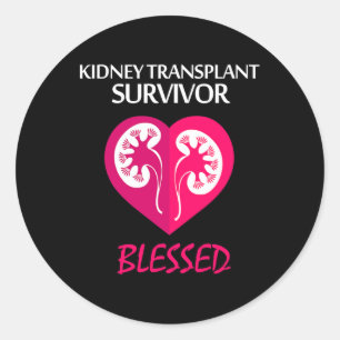 Kidney Disease Transplant Survivor Classic Round Sticker