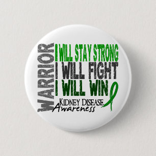 Kidney Disease Warrior 6 Cm Round Badge