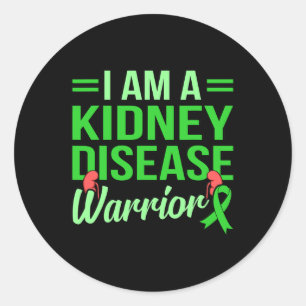 Kidney Disease Warrior Organ Donation Awareness Gr Classic Round Sticker