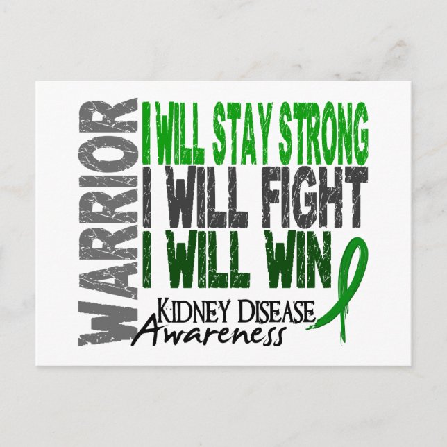 Kidney Disease Warrior Postcard (Front)