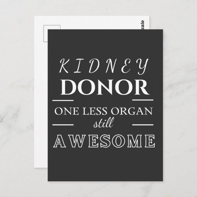 Kidney Donor Thank you Postcard (Front/Back)