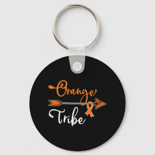 Kidney Leukemia Cancer Awareness Orange Ribbon Tri Key Ring