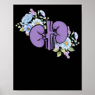 Kidney Organ Flowers Nephrology Poster