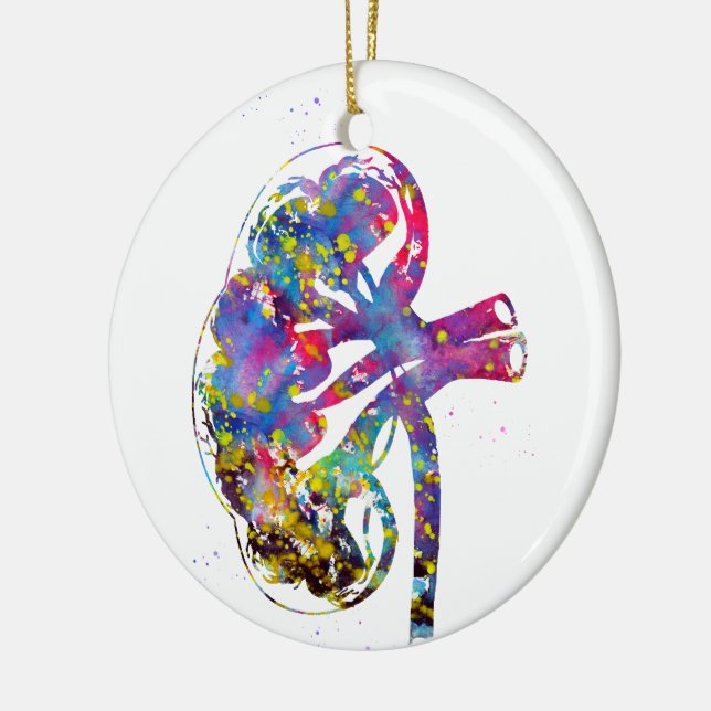 Kidney section ceramic ornament (Left)