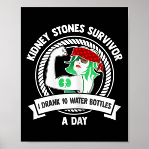 Kidney Surgery Gift - Flexing Woman Kidney Stones  Poster