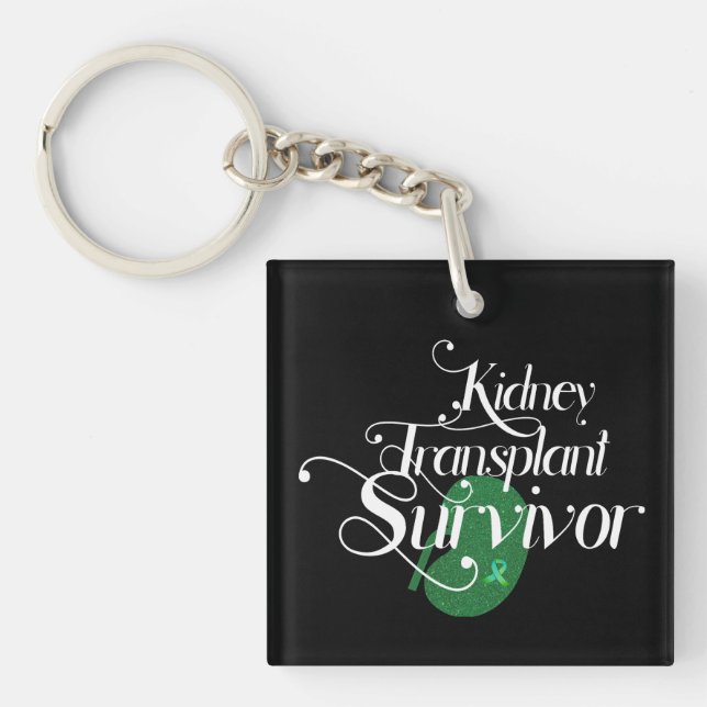 Kidney Transplant Survivor Custom Key Ring (Front)