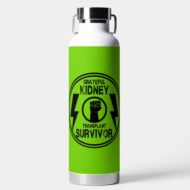 Kidney Transplant Survivor Water Bottle (Front)