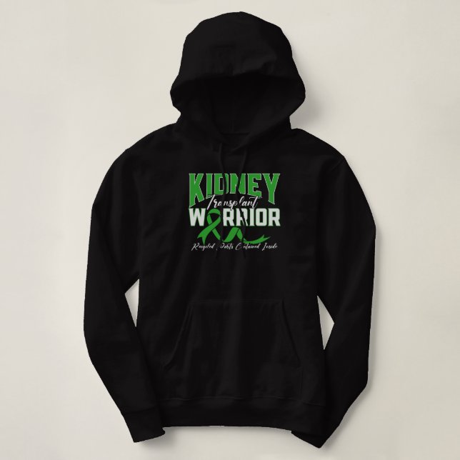 Kidney Transplant Warrior renal kidney disease pat Hoodie (Design Front)