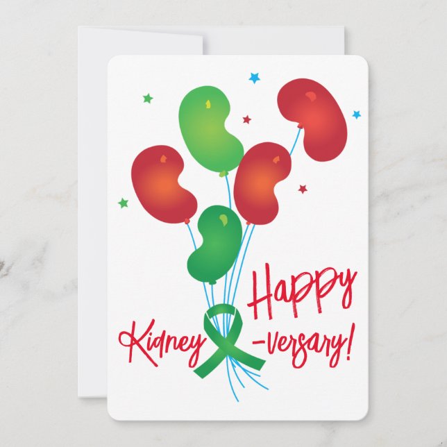 Kidney-versary Balloons Customisable Invitation (Front)