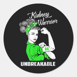 Kidney Warrior Unbreakable Kidney Awareness Gift  Classic Round Sticker