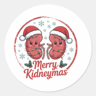 Kidneymas Christmas Funny Kidney Holiday for Nephr Classic Round Sticker