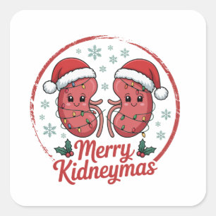 Kidneymas Christmas Funny Kidney Holiday for Nephr Square Sticker
