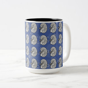 Kidneys, blue, Two-Tone coffee mug
