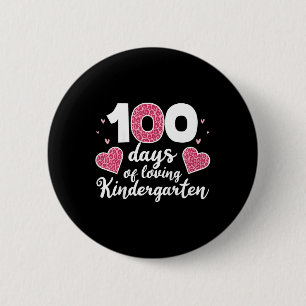 Kids 100 Days Of Kindergarten Tee Girls Love 100th 6 Cm Round Badge