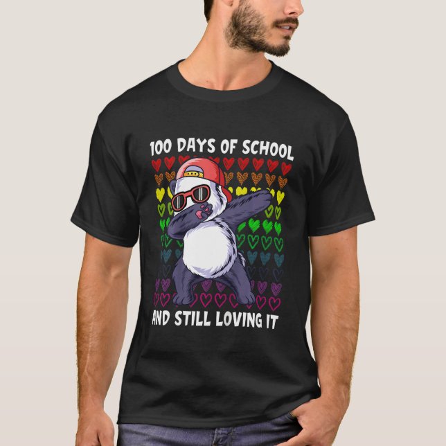 Kids 100 Days Of School And Still Loving It Hearts T-Shirt (Front)