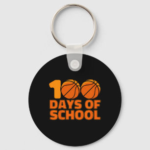 Kids 100 Days Of School Basketball 100th Day Of Sc Key Ring
